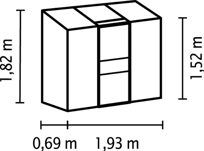 Växthus Ida 1300 Svart Poly 1,3 m² Vitavia